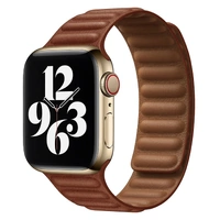 Hoco Apple Watch Leather Magnetic Link Band [WA23] for All Series, 42 / 44 / 45 / 46 / 49 mm-Brown