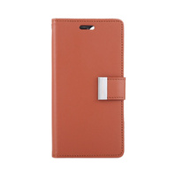 Goospery Rich Diary Wallet Case, iPhone 13 Pro Max-Brown