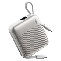 Remax FC-05 22.5W Power Bank [10K mAh] [1 Port + Lightning & USB-C Cables] (Silver)