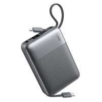 Remax FC-06 22.5W Power Bank [20K mAh] [2 Port + Lightning & USB-C Cables] (Grey)