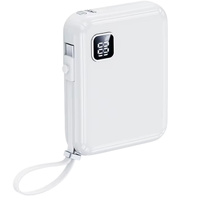 Remax RPP-579 22.5W Power Bank [10K mAh] [1 Port + Lightning & USB-C Cables] (White)